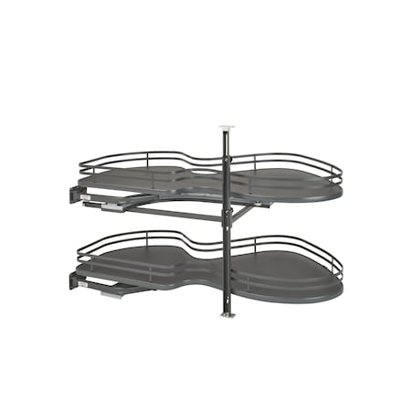 Rev-A-Shelf Steel, Orion Gray, 39 in W, 24.5 in H, 21.75 in D, 21.75 in L, Orion Gray 5372-21-FOG-L
